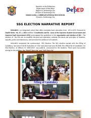 ssg election narrative report|Department of Education.